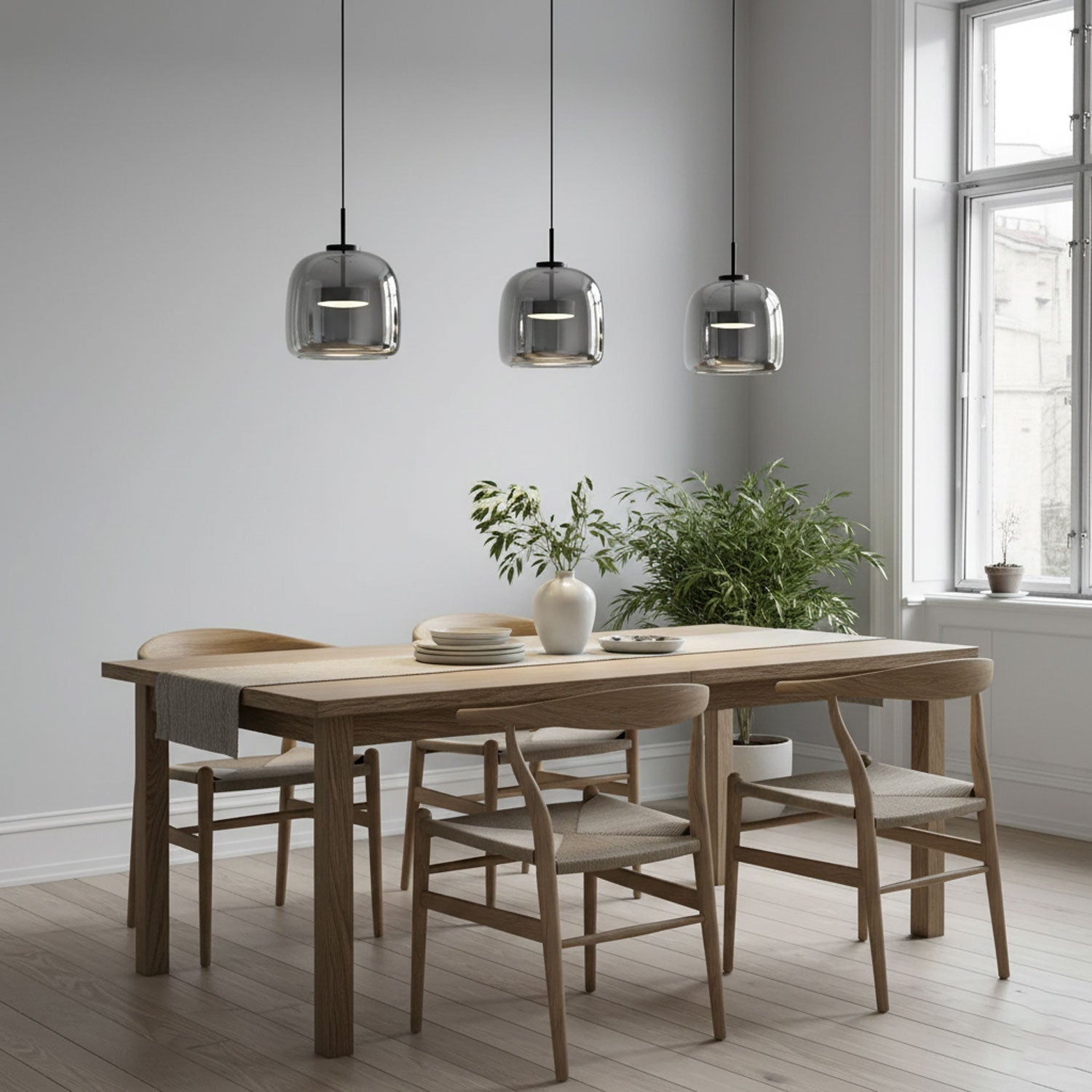 Dome Pendant Light - Smoked Glass - Modern Elegant Lighting - Image 3
