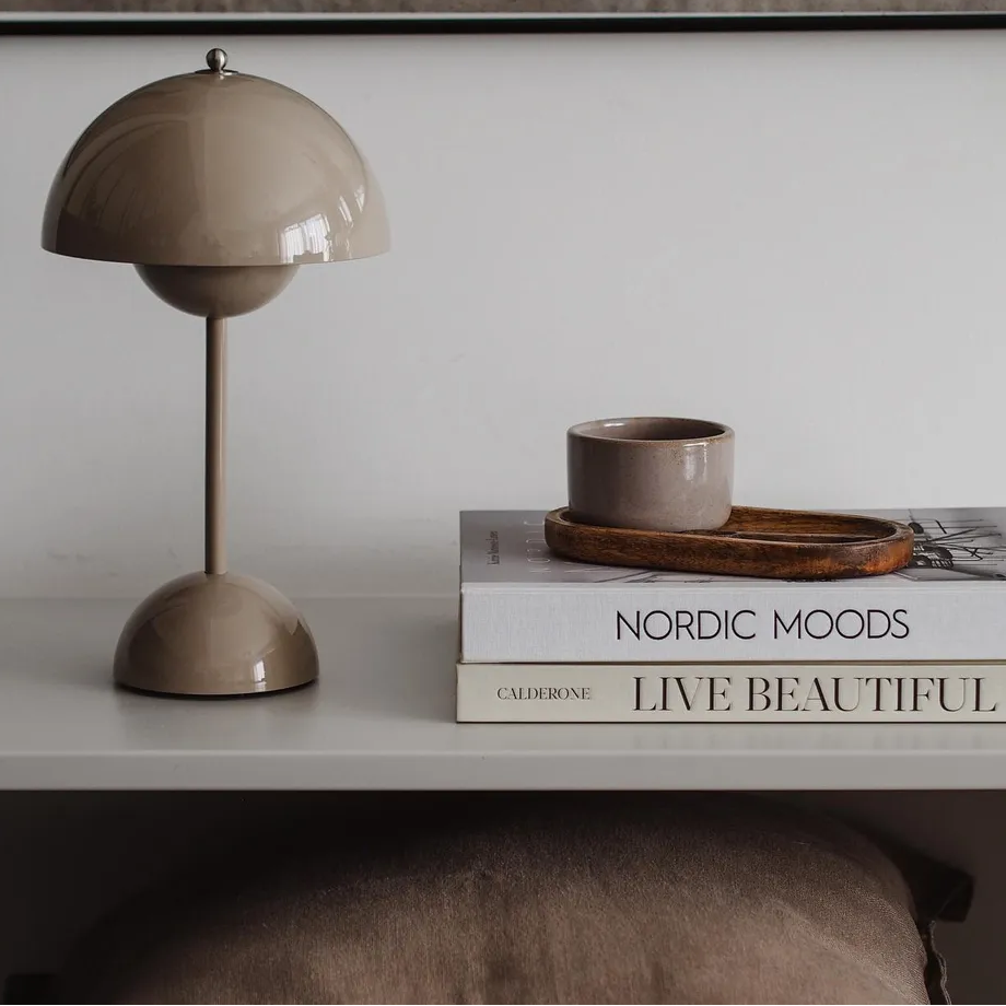 Dome Table Lamp - Iron & Acrylic - Modern Wireless LED Accent Light - Image 2