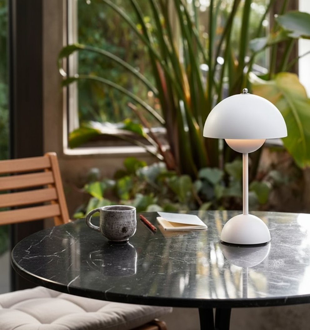 Dome Table Lamp - Iron & Acrylic - Modern Wireless LED Accent Light - Image 3