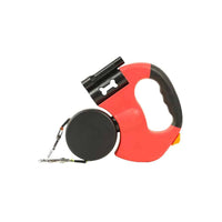 Double Dog Leash with Built-in LED Light and Dog Bag Holder