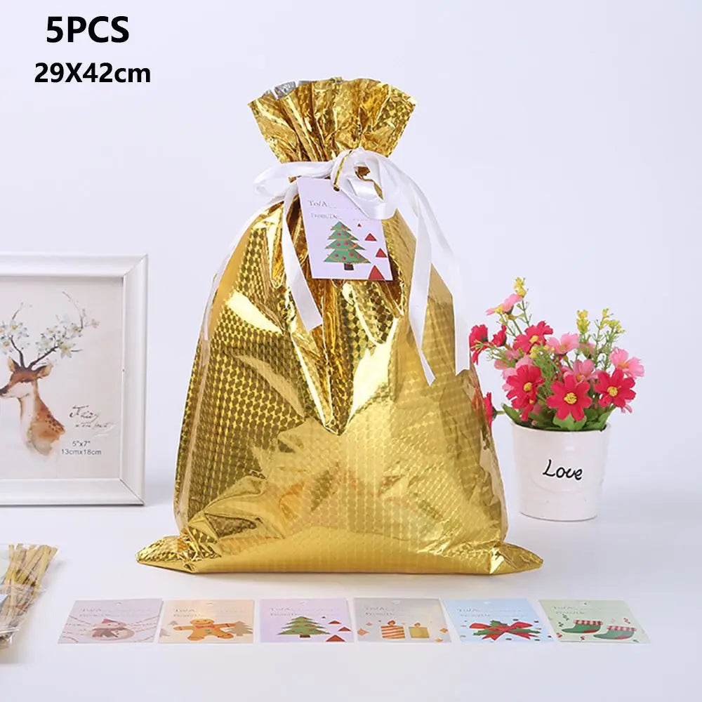 Drawstring Gift Wrapping Bags (5-Pack)