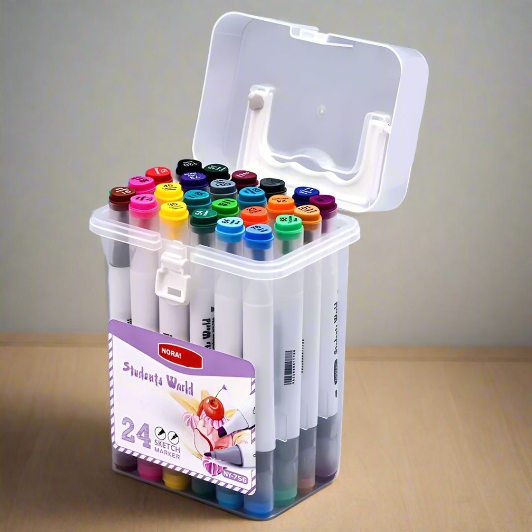 Dual-Tip Washable Art Markers for Kids & Adults