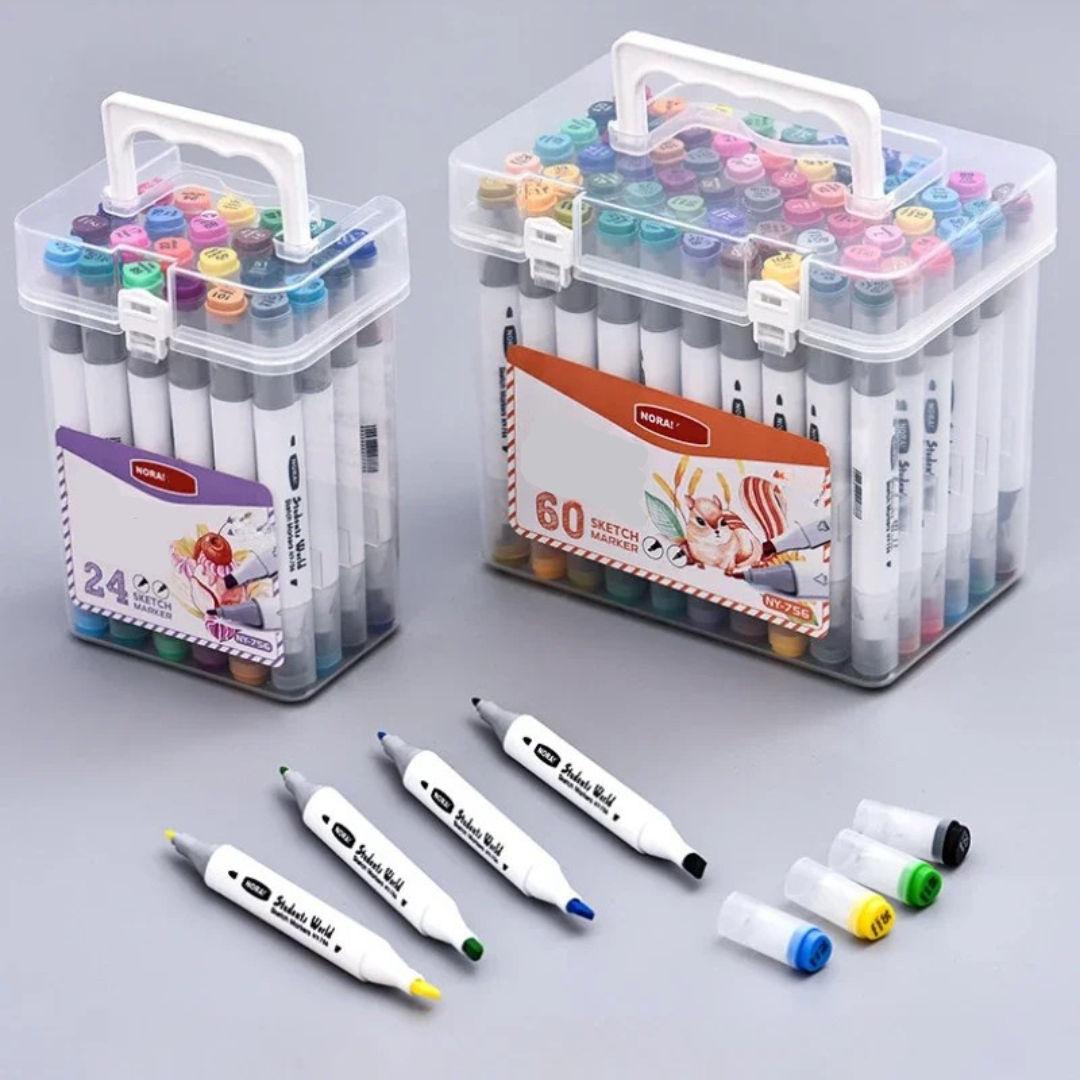 Dual-Tip Washable Art Markers for Kids & Adults