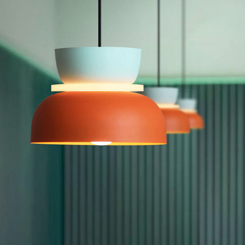 Dual-Tone Pendant Light - Zinc Alloy - Modern Dome LED Ceiling Lamp - Image 4