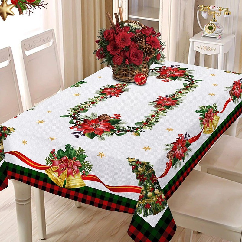 Durable Rectangular Christmas Tablecloth