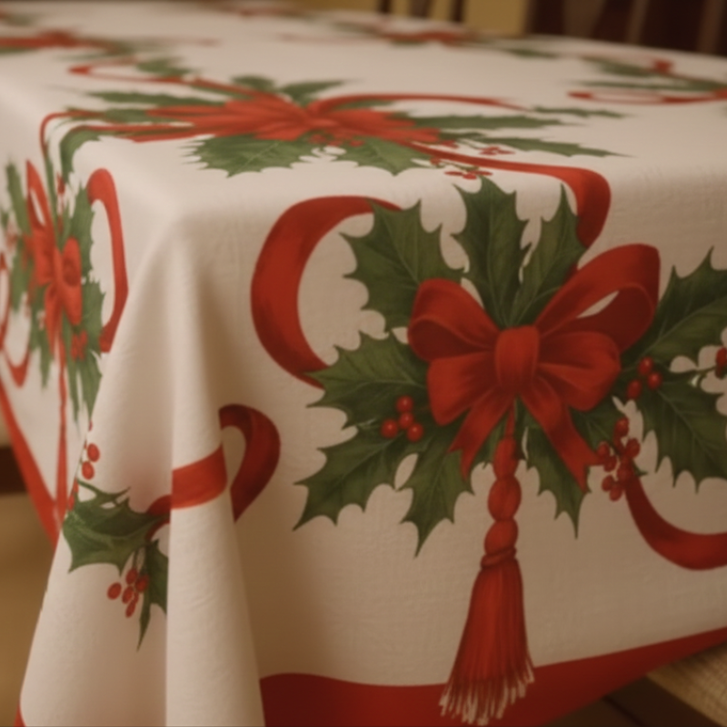 Durable Rectangular Christmas Tablecloth