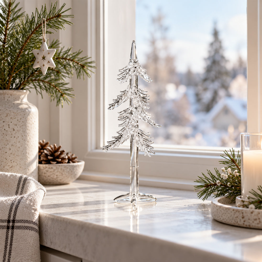 Elegant Glass Christmas Tree 22 cm – Clear Christmas Decoration