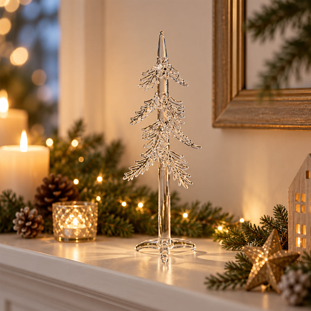 Elegant Glass Christmas Tree 22 cm – Clear Christmas Decoration