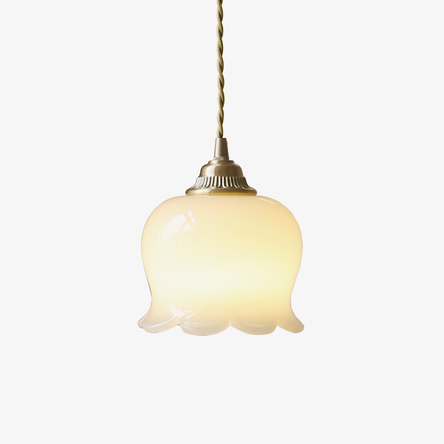 Elegant Glass Petal Pendant Light - Resin & Wrought Iron Fixture - Stylish Hanging Lamp - Image 2