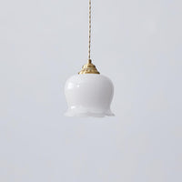 Elegant Glass Petal Pendant Light - Resin & Wrought Iron Fixture - Stylish Hanging Lamp