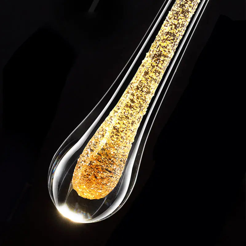 Elegant Glass Raindrop Wall Sconce - Modern LED Lighting - Iron Fixture - Image 4