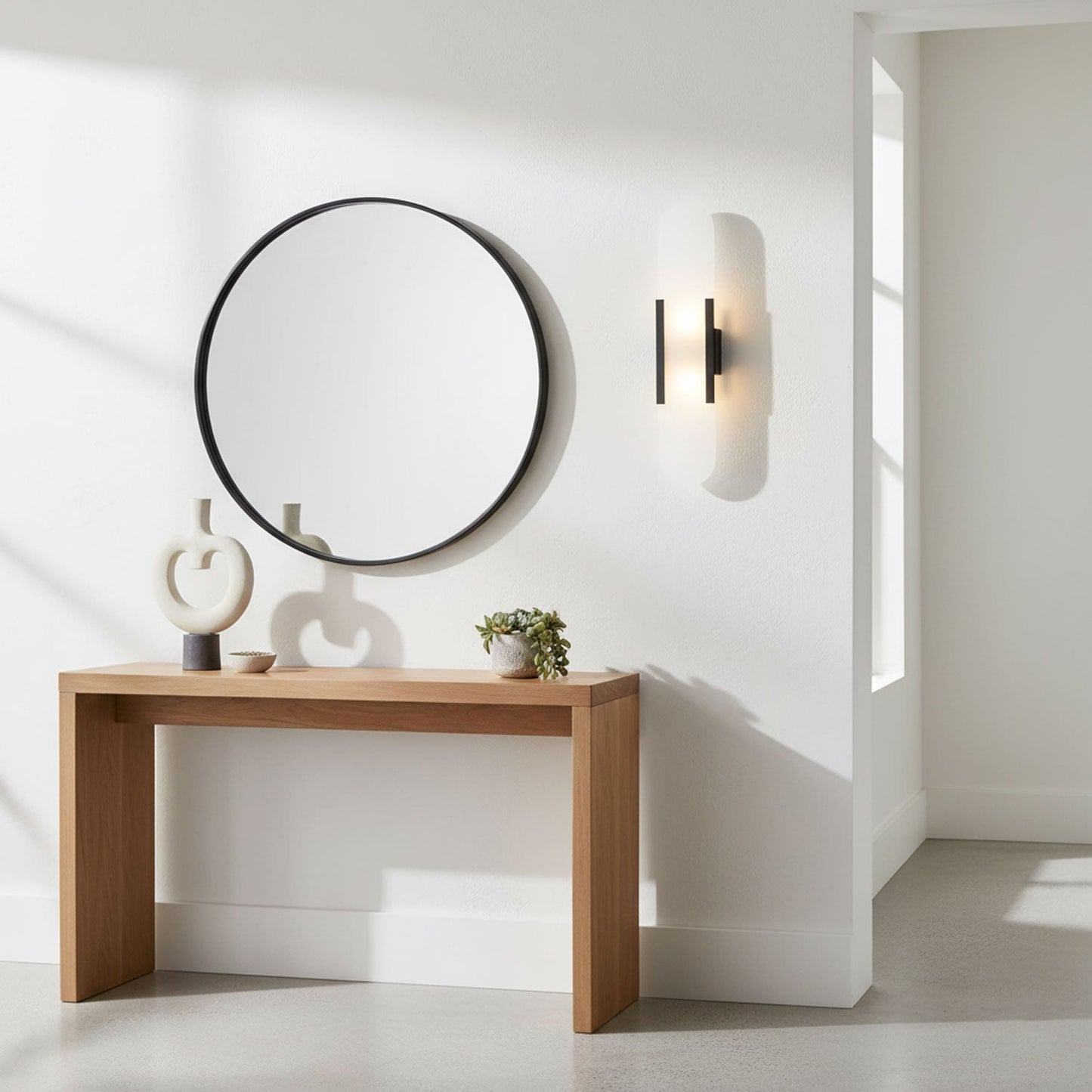 Elegant Marble Wall Sconce - Modern 2-Light Wall Lamp - Stylish Lighting Fixture - Image 4
