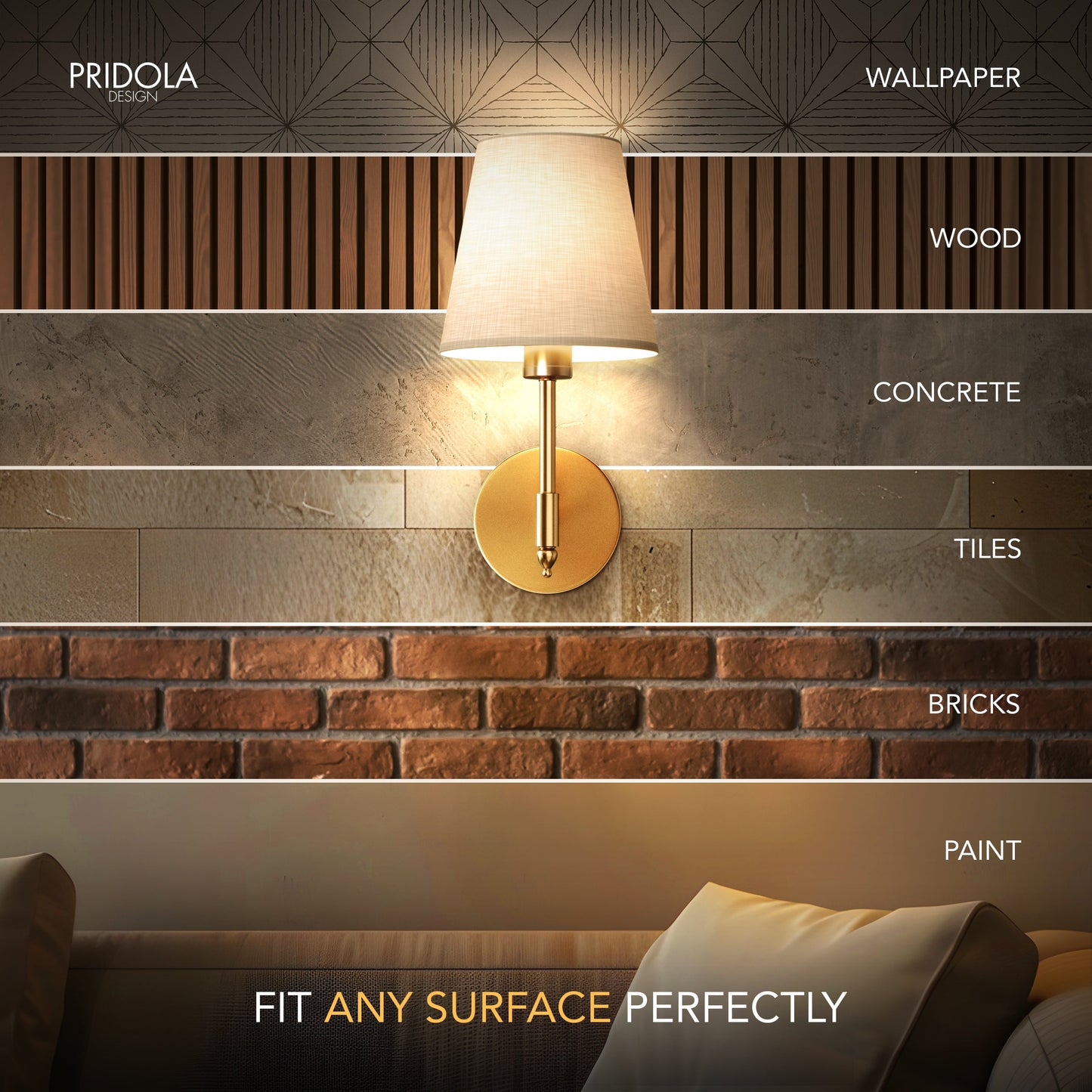 Elegant Metal Wall Sconce - Wireless Lighting Fixture - Modern Style - Image 5