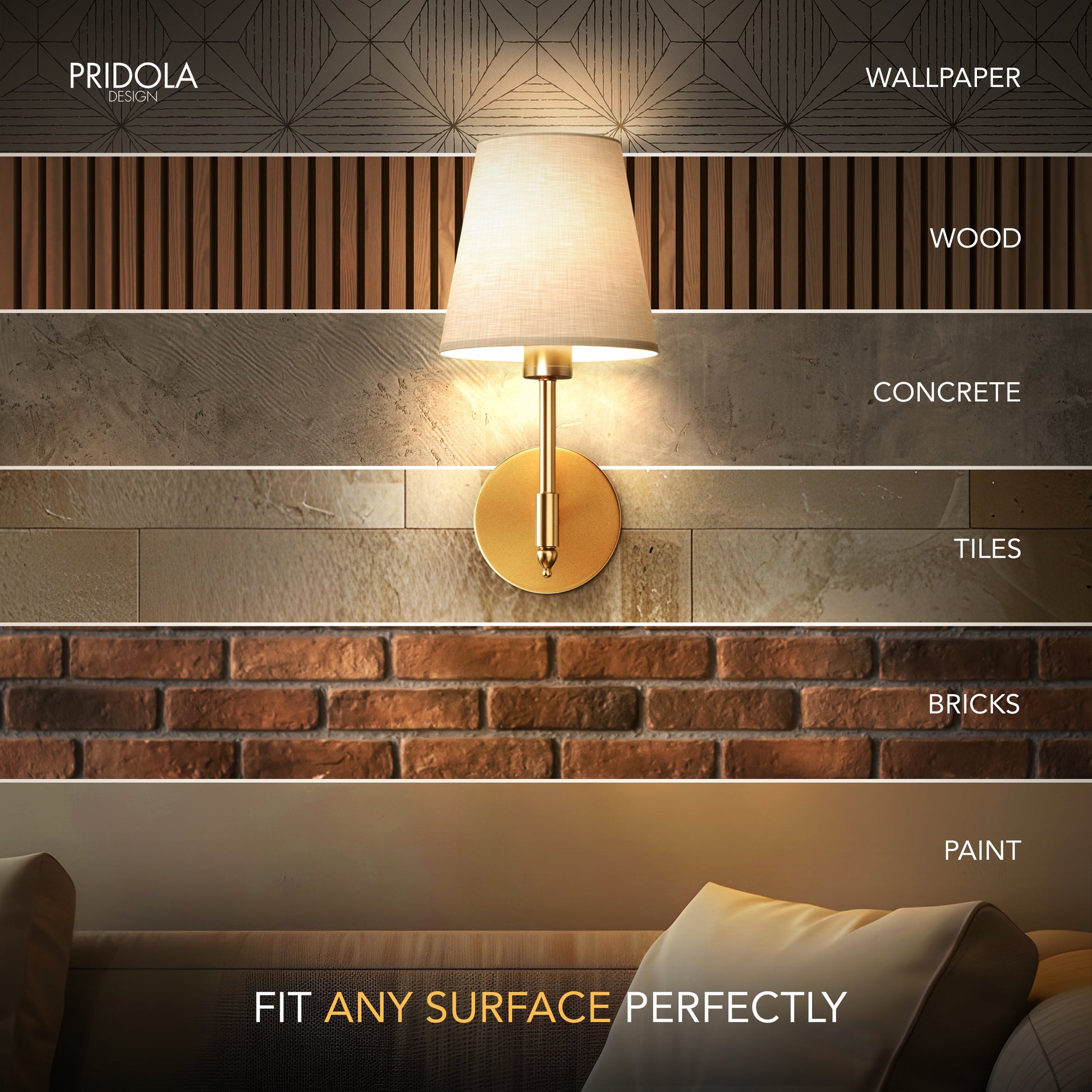 Elegant Metal Wall Sconce - Wireless Lighting Fixture - Modern Style - Image 5