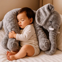 Elephant Plush Pillow - Soft Cuddly Toy - Nursery & Playroom Decor