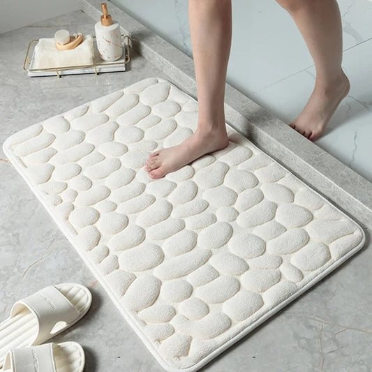 Embossed Bath Mat - Cobblestone Design - Stylish Versatile Mat - Image 1
