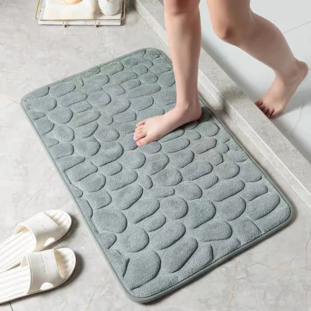 Embossed Bath Mat - Cobblestone Design - Stylish Versatile Mat - Image 2