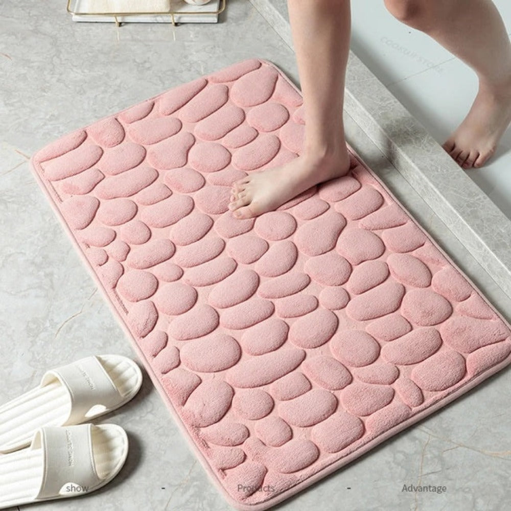 Embossed Bath Mat - Cobblestone Design - Stylish Versatile Mat - Image 4