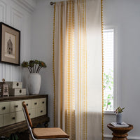 Embroidered Tassel Curtain - Bohemian Style - Microfiber Blackout Window Panel