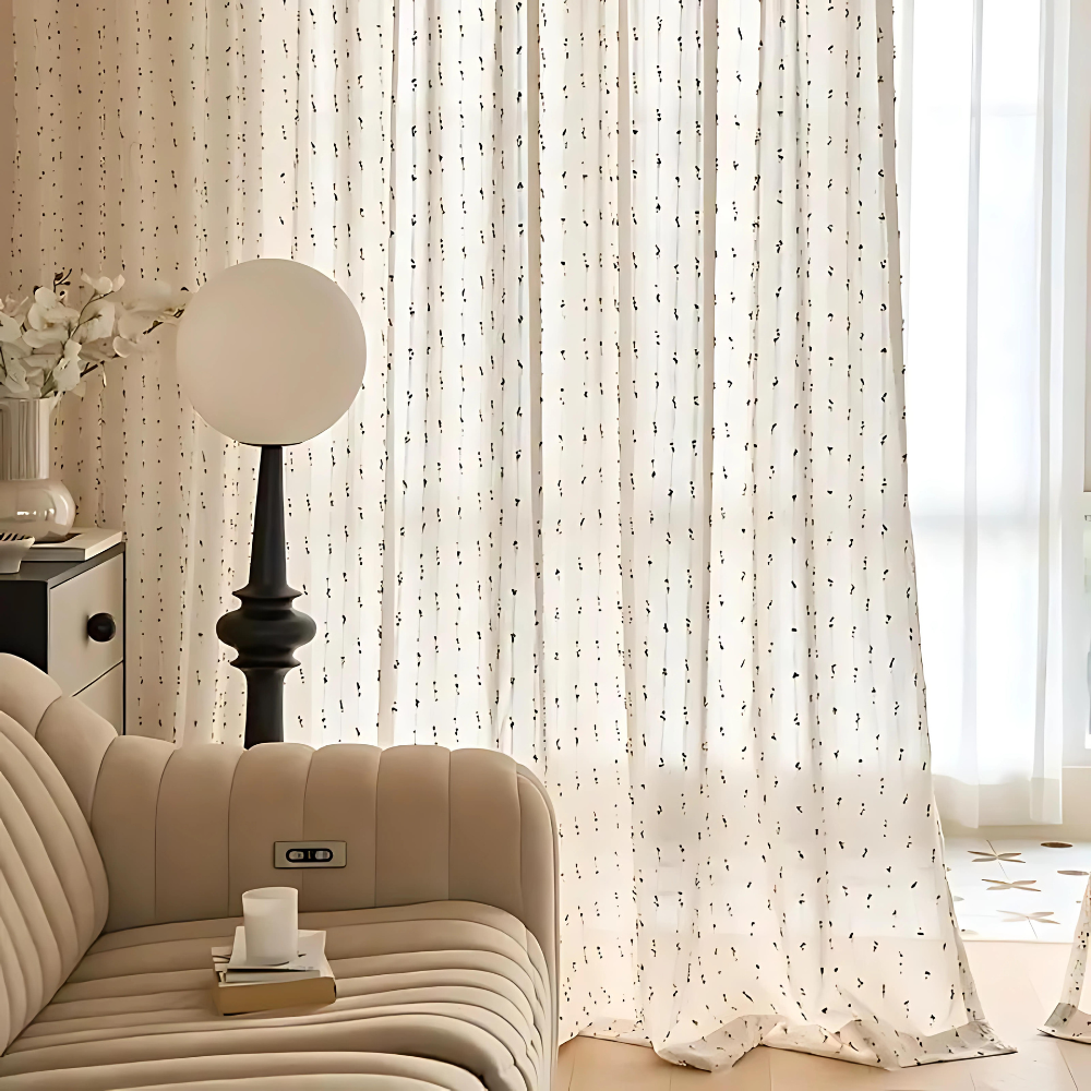 Embroidered Tulle Curtain - Rainbow Accent - Semi-Sheer Cotton Blend - Casa & Beyond - Image 5
