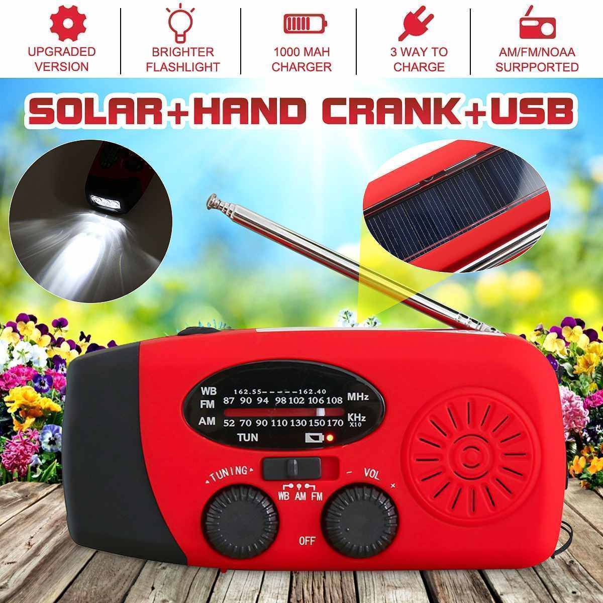 Emergency Hand Crank Radio with Flashlight & Power Bank