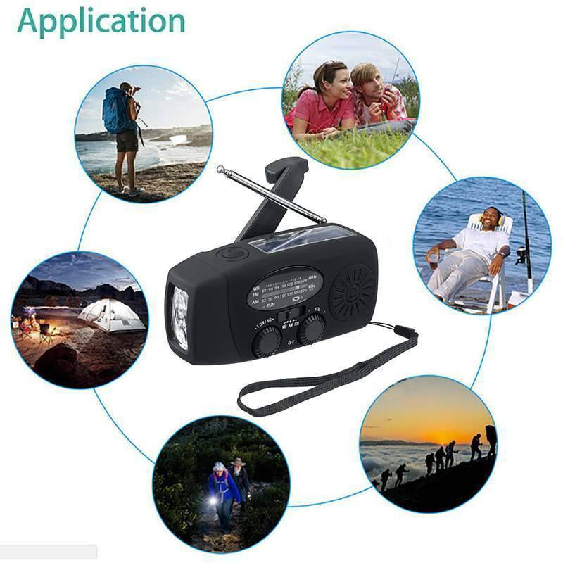 Emergency Hand Crank Radio with Flashlight & Power Bank