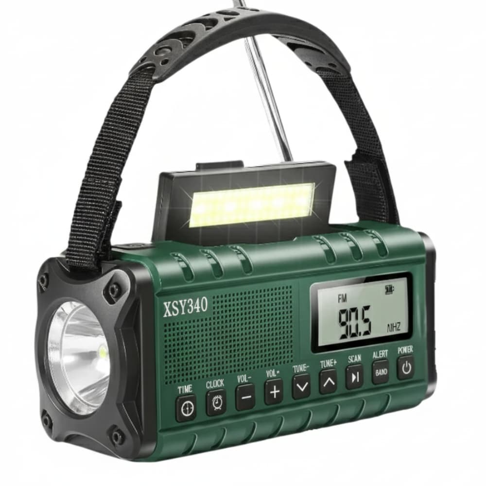 Emergency Solar Crank Radio Flashlight