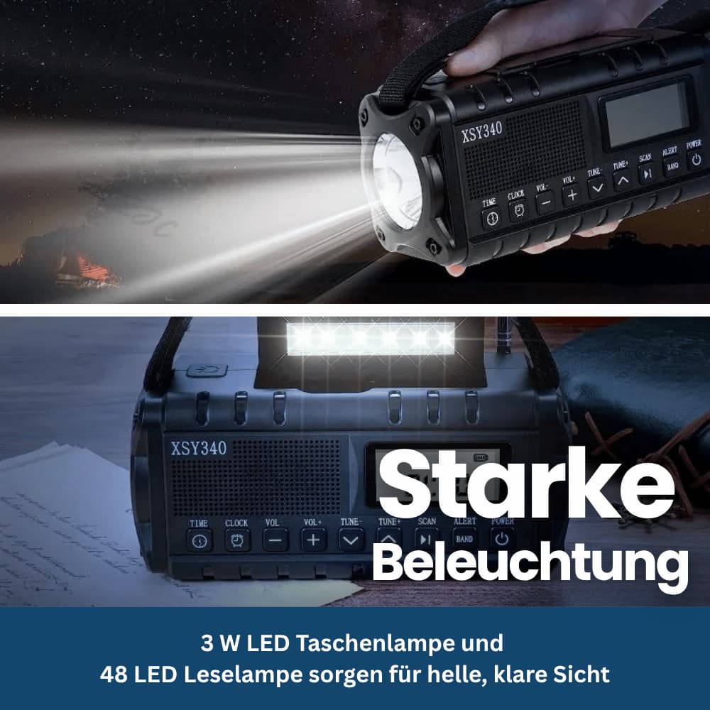 Emergency Solar Crank Radio Flashlight