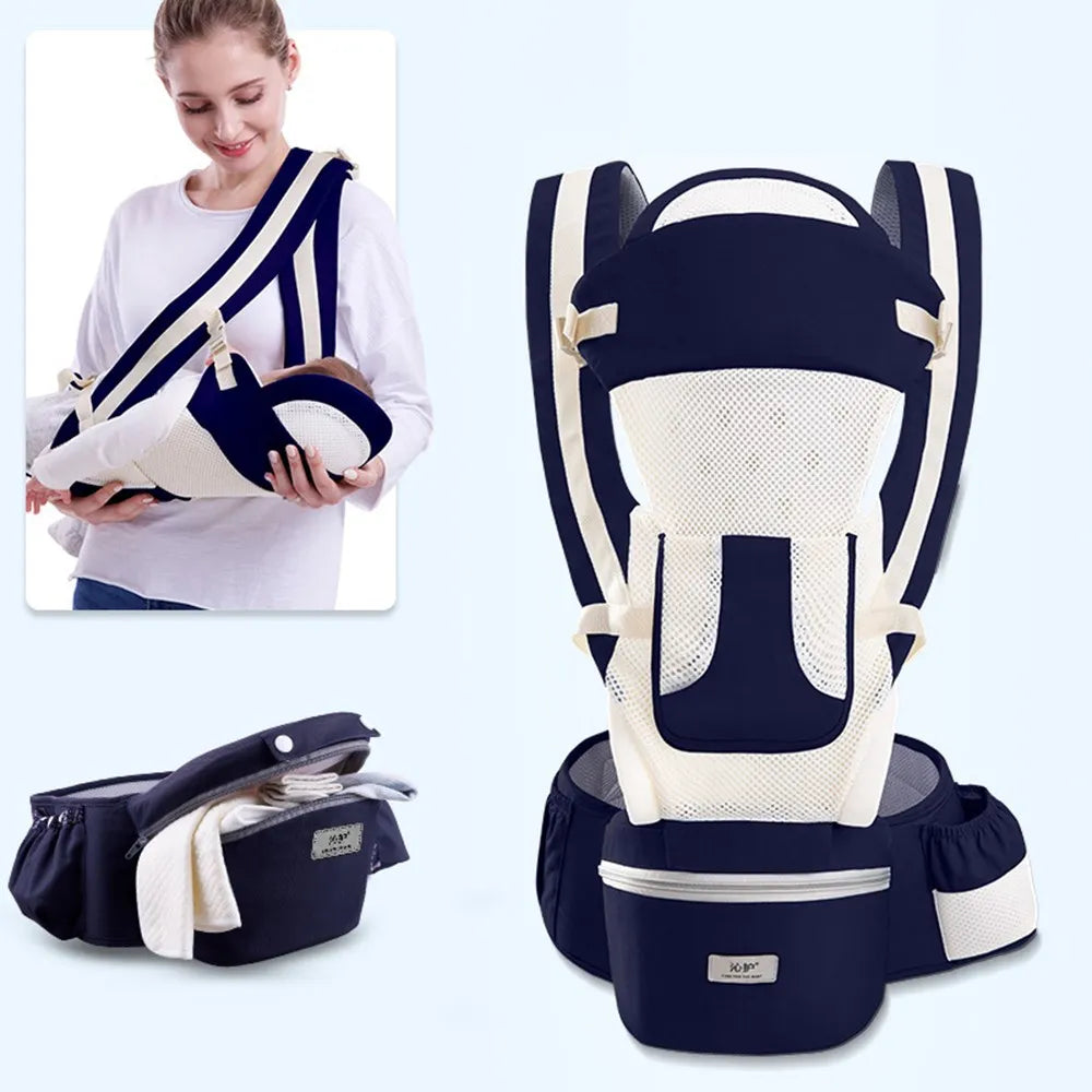 Ergonomic Baby Carrier Backpack - Front-Facing Hip Seat for Infants