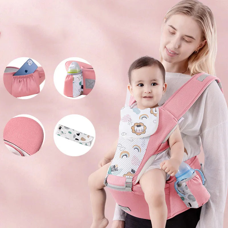 Ergonomic Baby Carrier Backpack - Front-Facing Hip Seat for Infants
