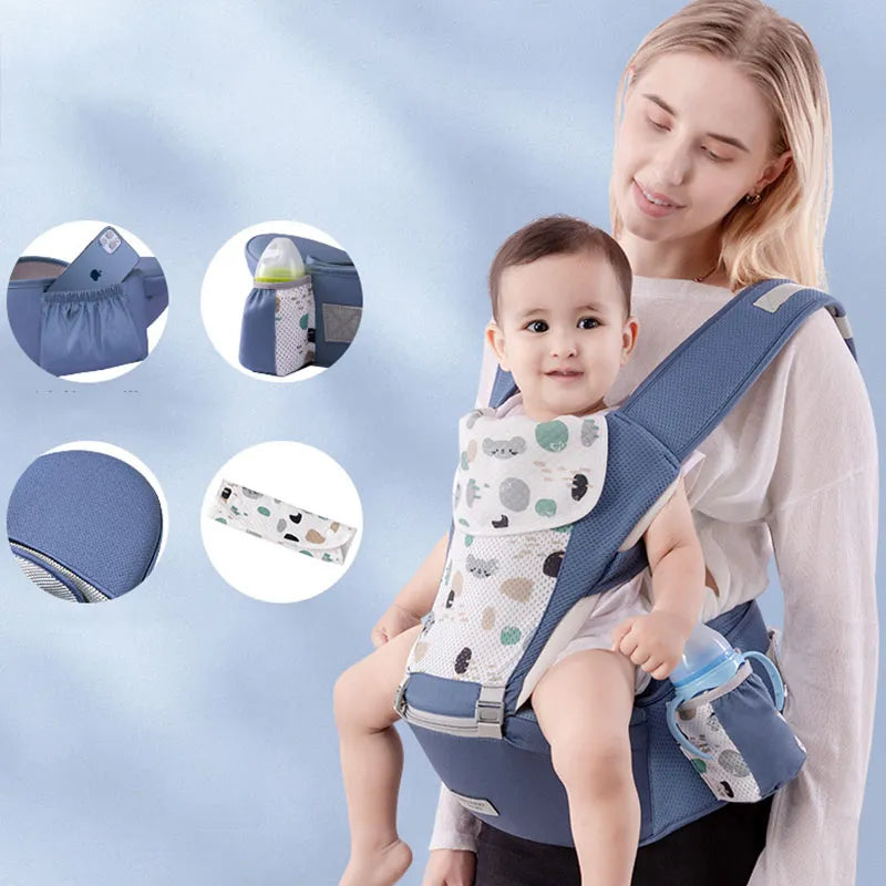 Ergonomic Baby Carrier Backpack - Front-Facing Hip Seat for Infants