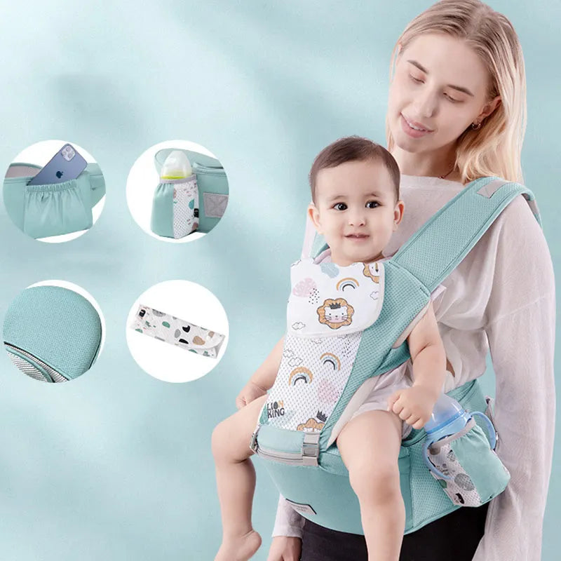 Ergonomic Baby Carrier Backpack - Front-Facing Hip Seat for Infants