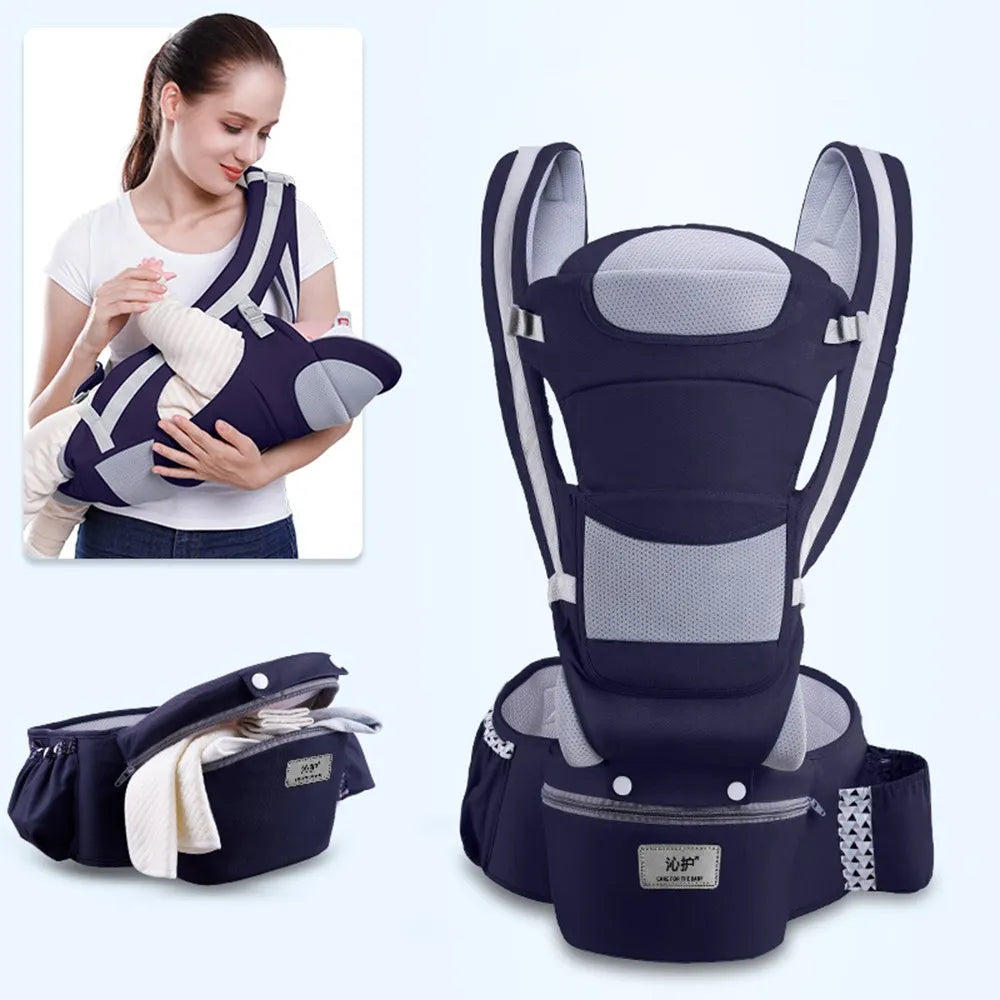 Ergonomic Baby Carrier Backpack - Front-Facing Hip Seat for Infants