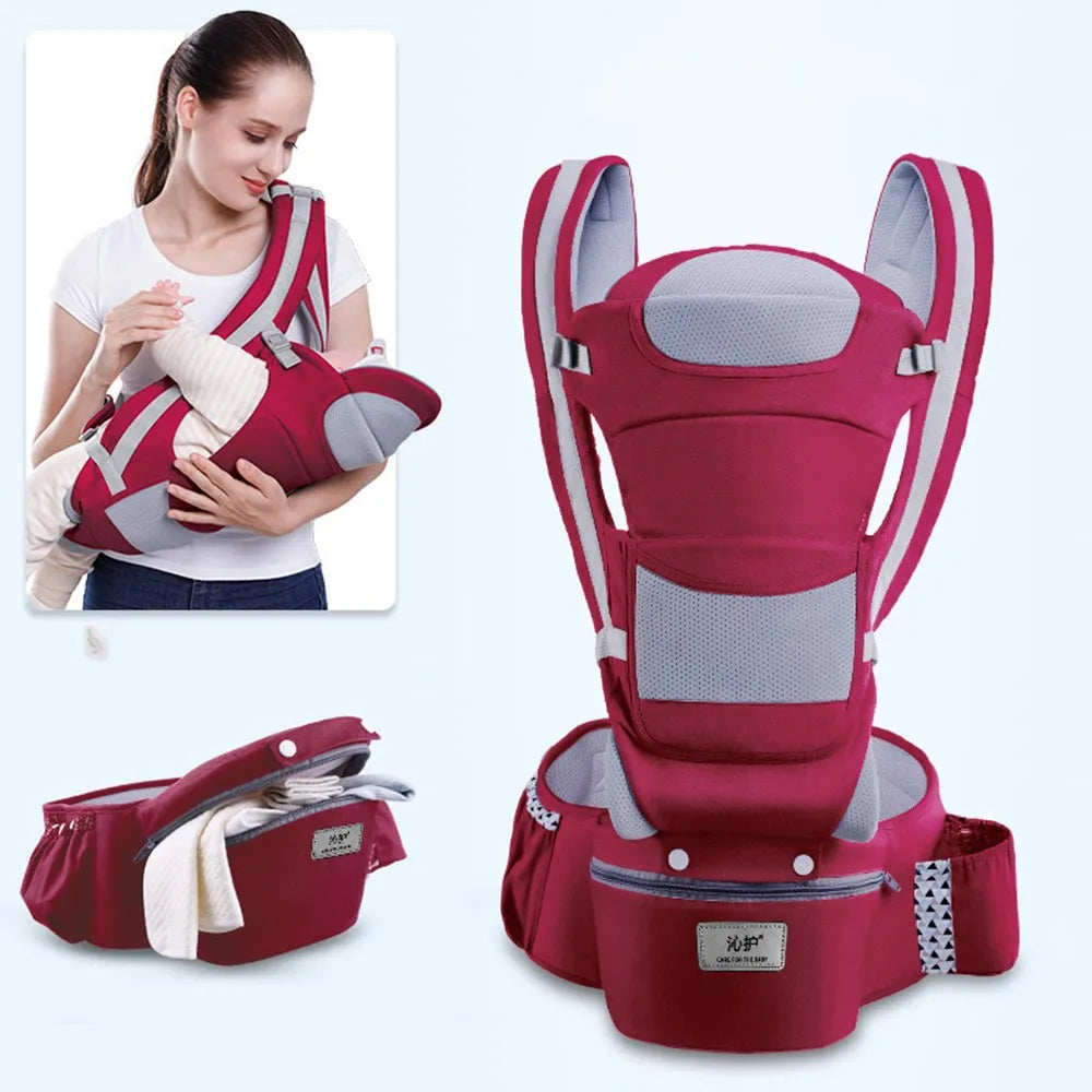 Ergonomic Baby Carrier Backpack - Front-Facing Hip Seat for Infants