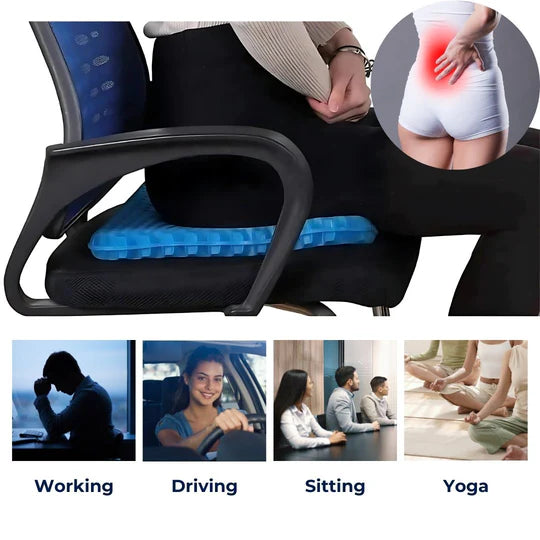 Ergonomic Gel Seat Cushion – Relieves Back & Tailbone Pain