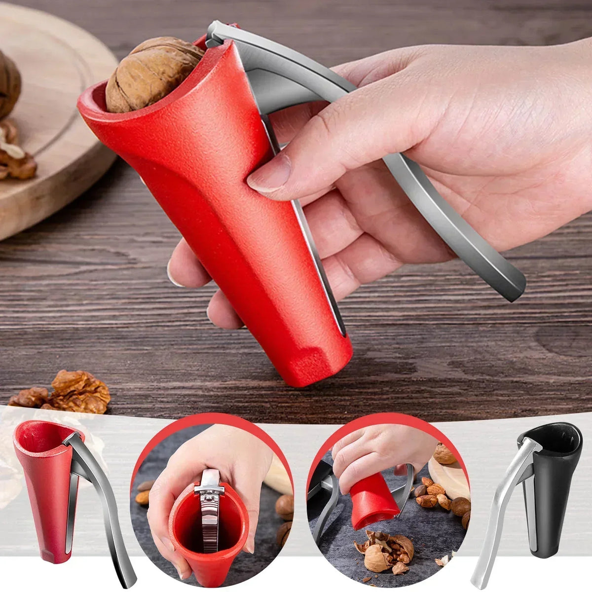 Ergonomic Lever-Action Nutcracker – Heavy-Duty Walnut & Hazelnut Cracker