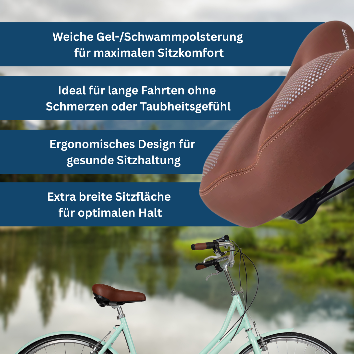 ErgoSoft Bicycle Saddle for Comfortable Riding