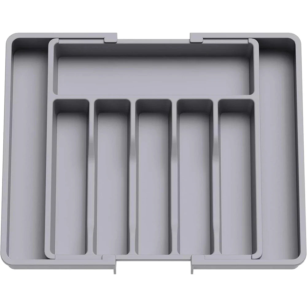 Expandable Cutlery Drawer Organizer with Adjustable Width – Dedicated Compartments for Forks, Knives, and Spoons