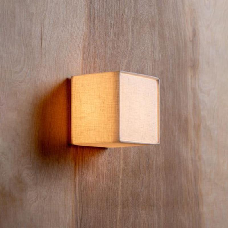 Fabric Shade Wall Lamp - Modern Square LED Sconce - Interior Lighting - Image 3