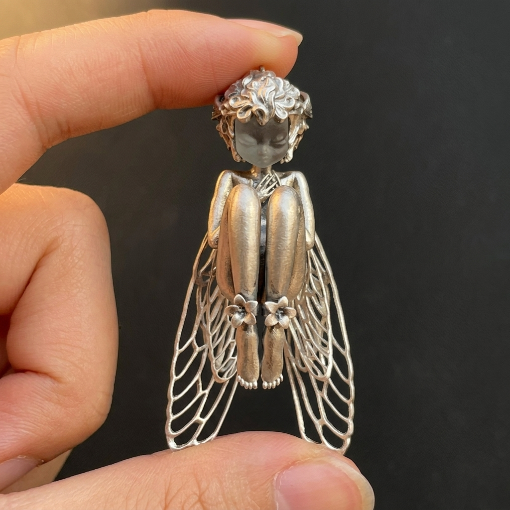 Faeluna – Sculpted Fairy Spirit Pendant