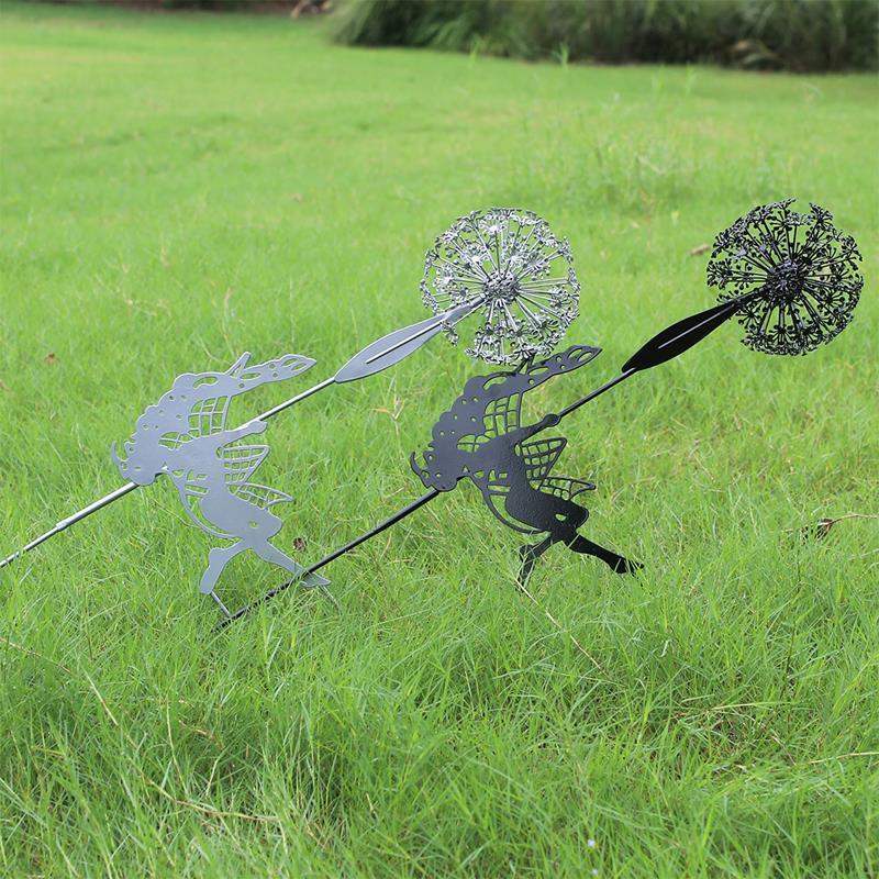 Fairies and Dandelion Dancing Together Outdoor Garden Sculpture