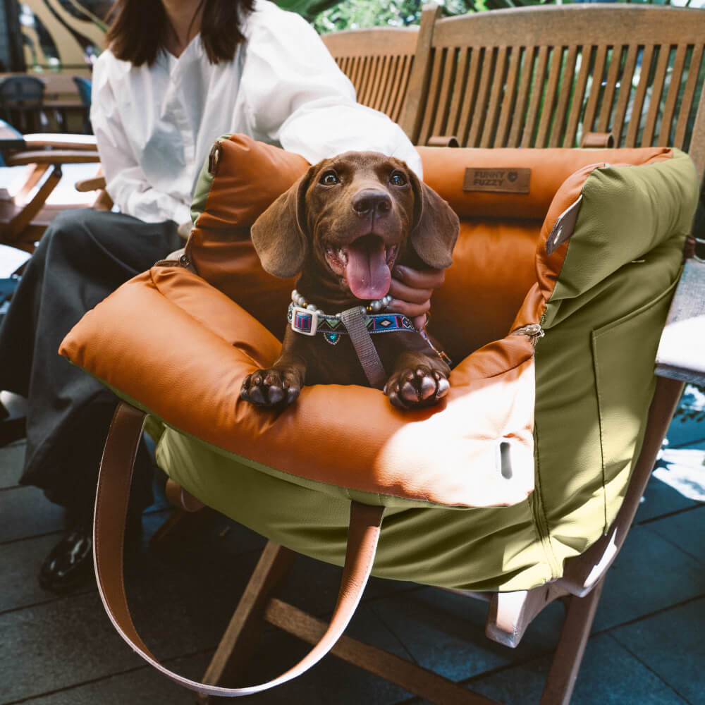 Faux Leather Dog Car Seat - Safety & Style