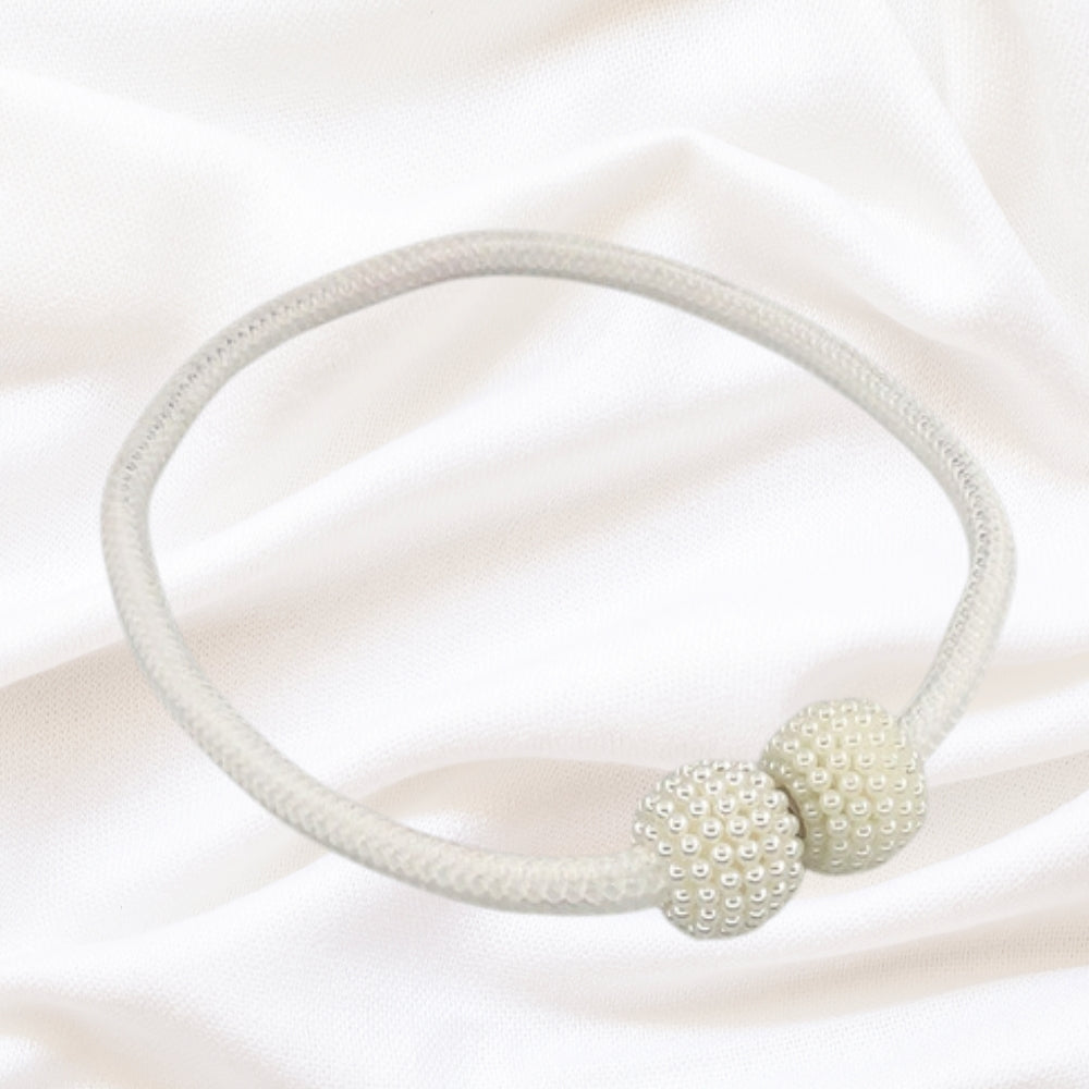 Faux Pearl Curtain Tie Backs - Braided Rope - Decorative Window Accessories - 2-Piece Set - Image 11