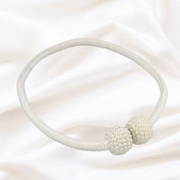 Faux Pearl Curtain Tie Backs - Braided Rope - Decorative Window Accessories - 2-Piece Set