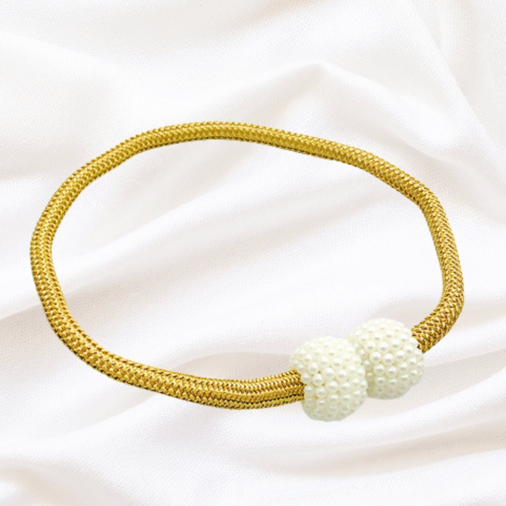 Faux Pearl Curtain Tie Backs - Braided Rope - Decorative Window Accessories - 2-Piece Set - Image 5