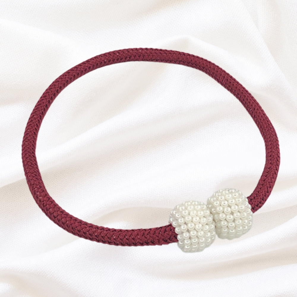 Faux Pearl Curtain Tie Backs - Braided Rope - Decorative Window Accessories - 2-Piece Set - Image 8