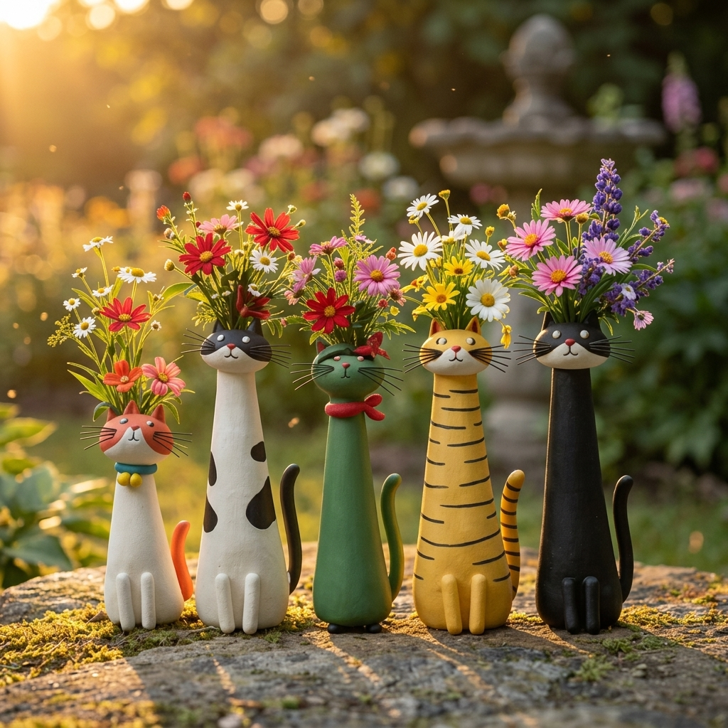 Felina – Handmade Ceramic Cat Flower Vase