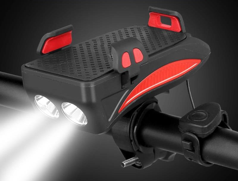 FietsPro 4-in-1 Phone Mount, Power Bank, Light & Horn