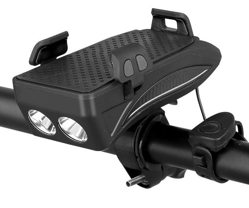 FietsPro 4-in-1 Phone Mount, Power Bank, Light & Horn
