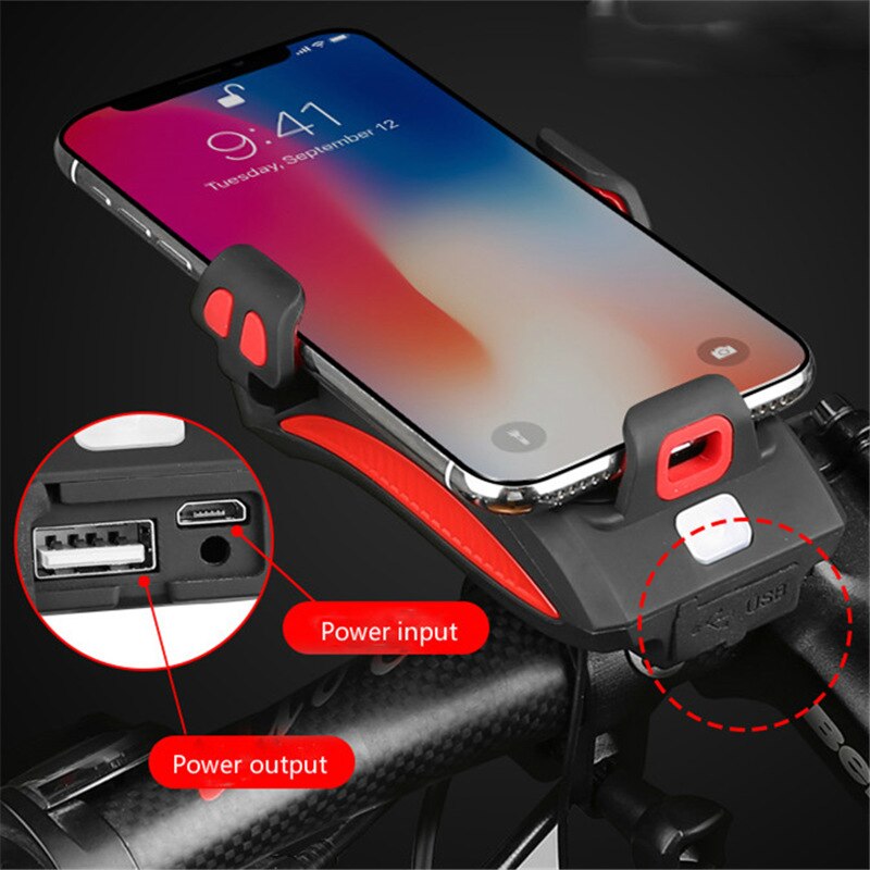 FietsPro 4-in-1 Phone Mount, Power Bank, Light & Horn